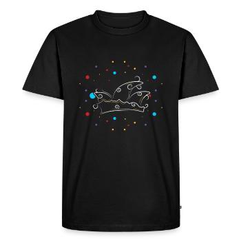 Carnival Fool's Cap Colorful Confetti Celebration - Men's Premium Organic T-Shirt - black - Front - Nico (187cm)