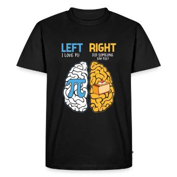 Pi Tag Brain Humour : Gauche J’aime Pi - T-shirt Premium bio Homme - noir - Devant - Nico (187cm)