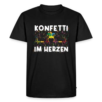 Confettis de carnaval en plein cœur - T-shirt Premium bio Homme - noir - Devant - Nico (187cm)