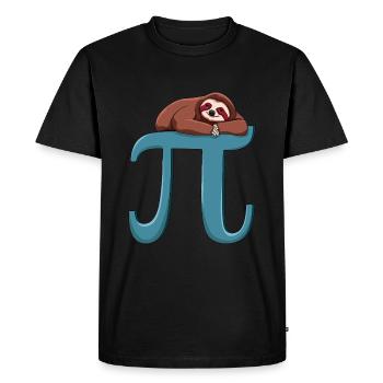 Cozy Sloth Pi Tag Math Art - Men's Premium Organic T-Shirt - black - Front - Nico (187cm)