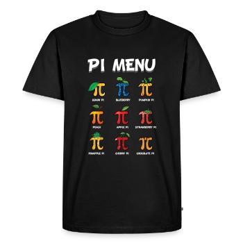 Pi Menu Découvrez Funny Pi Day Fruits - T-shirt Premium bio Homme - noir - Devant - Nico (187cm)