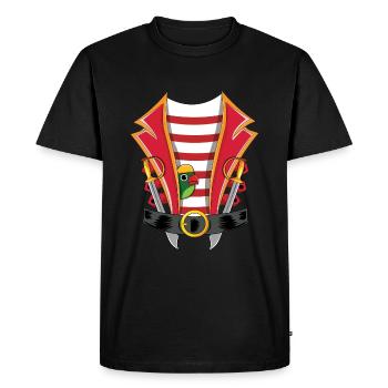 Carnival Pirate Costume Parrot Red - Men's Premium Organic T-Shirt - black - Front - Nico (187cm)