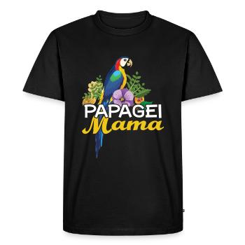 Perroquet Maman Motif Floral Coloré - T-shirt Premium bio Homme - noir - Devant - Nico (187cm)