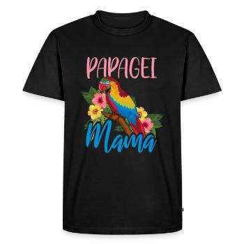 Perroquet Maman Fleurs Exotiques - T-shirt Premium bio Homme - noir - Devant - Nico (187cm)