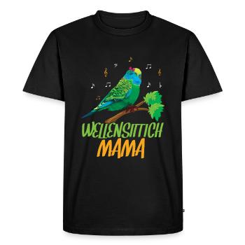 Budgie Mom Music Lover - Men's Premium Organic T-Shirt - black - Front - Nico (187cm)