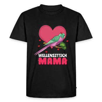 Budgie Mom Loving Parrot Friends - Men's Premium Organic T-Shirt - black - Front - Nico (187cm)