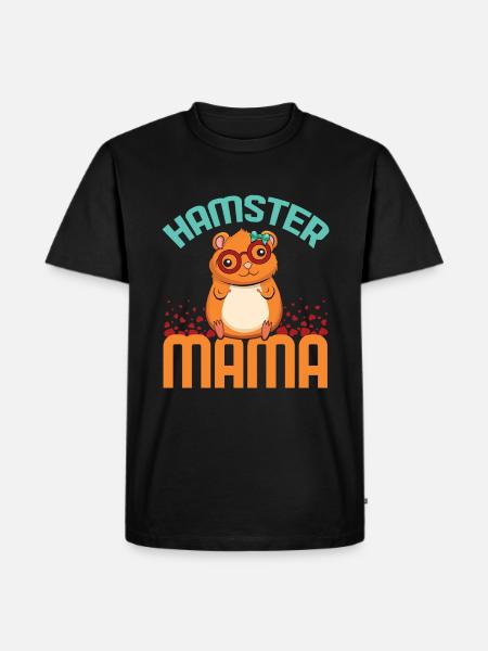 Liebevolle Hamster Mama Illustration - Männer Premium Bio T-Shirt - Schwarz