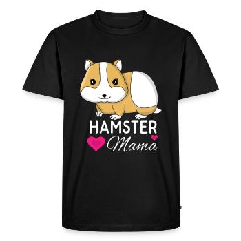 Loving Hamster Mom Heart Design - Men's Premium Organic T-Shirt - black - Front - Nico (187cm)