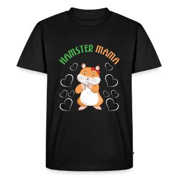 Hamster Mom Loving Hearts Graphic - Men's Premium Organic T-Shirt - black - Front - Nico (187cm)
