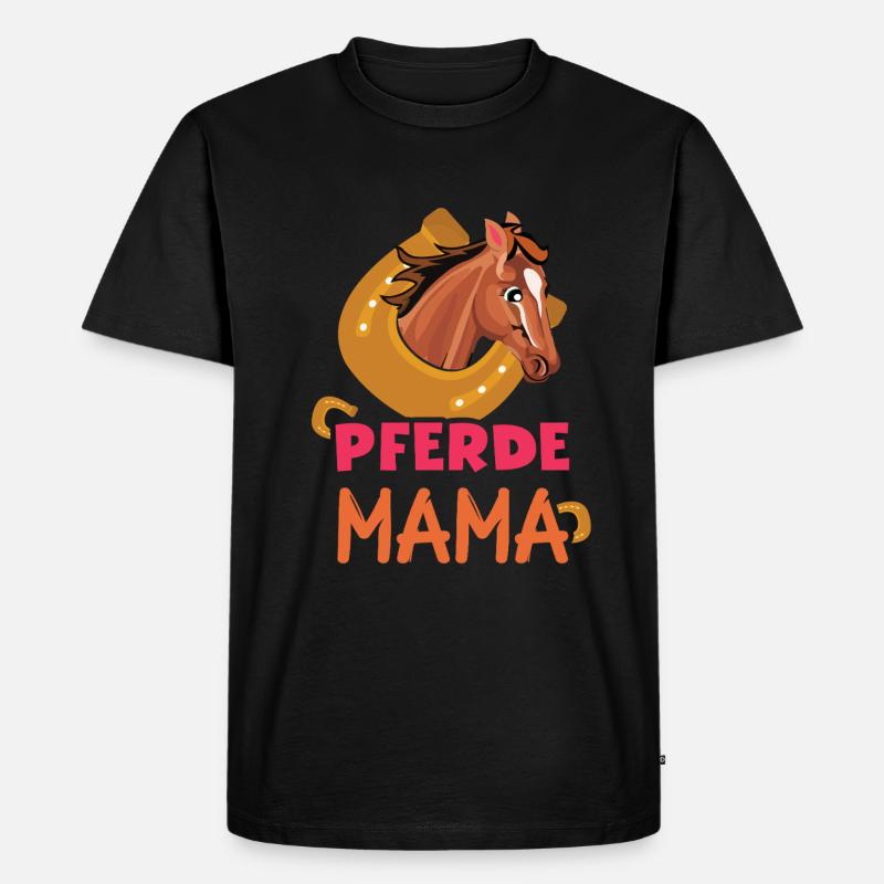 Pferde Mama Schöne Erinnerungen - Männer Premium Bio T-Shirt - Schwarz