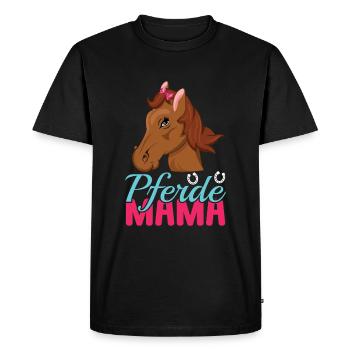 Horses Mom Charming Illustration With Horse Head - Men's Premium Organic T-Shirt - black - Front - Nico (187cm)