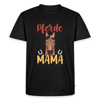 Horses Mom with Horseshoe Motif - Men's Premium Organic T-Shirt - black - Front - Nico (187cm)