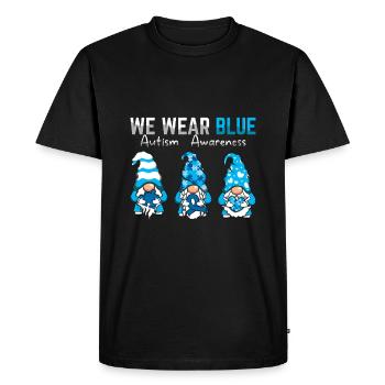 Sensibilisation à l’autisme We Wear Blue - T-shirt Premium bio Homme - noir - Devant - Nico (187cm)