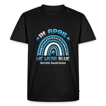 Autisme en avril We Wear Blue Awareness - T-shirt Premium bio Homme - noir - Devant - Nico (187cm)