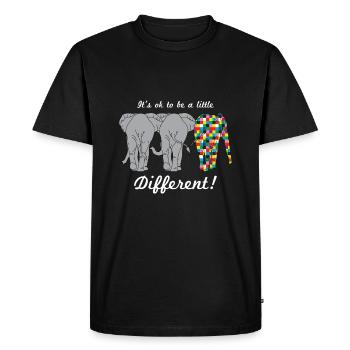 L’autisme est différent, c’est bien les éléphants - T-shirt Premium bio Homme - noir - Devant - Nico (187cm)