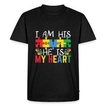 Autisme Voix Coeur Puzzle Coloré - T-shirt Premium bio Homme - noir - Devant - Nico (187cm)