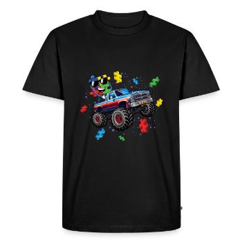 Autisme Monster Truck Puzzle Adventure - T-shirt Premium bio Homme - noir - Devant - Nico (187cm)