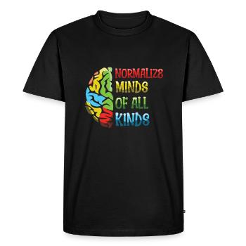 Acceptation de l’autisme : normaliser les esprits de toutes sortes - T-shirt Premium bio Homme - noir - Devant - Nico (187cm)