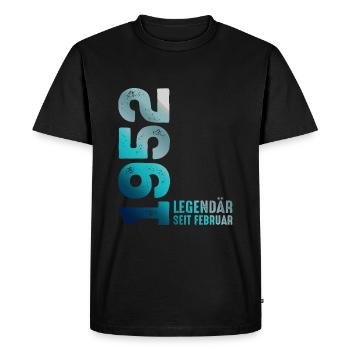 Limited Edition February 1952 Legendary Since - Men's Premium Organic T-Shirt - black - Front - Nico (187cm)