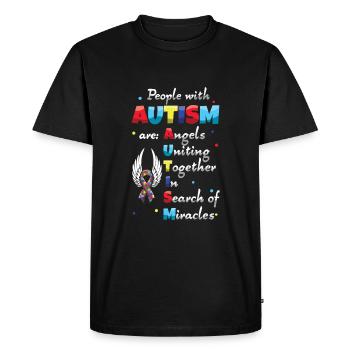 Autism angels unite in search of - Men's Premium Organic T-Shirt - black - Front - Nico (187cm)