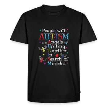 Personnes autistes : des anges unis dans la recherche - T-shirt Premium bio Homme - noir - Devant - Nico (187cm)