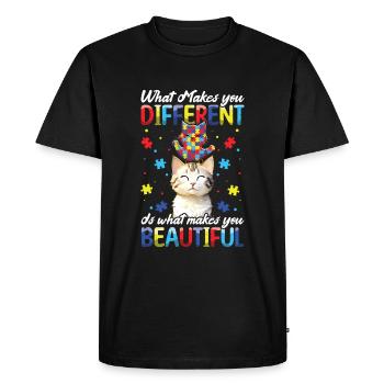 L’autisme : ce qui vous rend différent - T-shirt Premium bio Homme - noir - Devant - Nico (187cm)