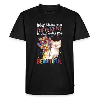 Autisme : ce qui vous rend différent - T-shirt Premium bio Homme - noir - Devant - Nico (187cm)