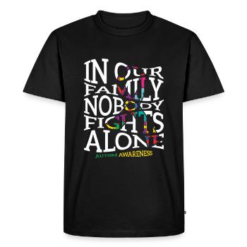 Personne ne lutte seul contre l’autisme Famille - T-shirt Premium bio Homme - noir - Devant - Nico (187cm)