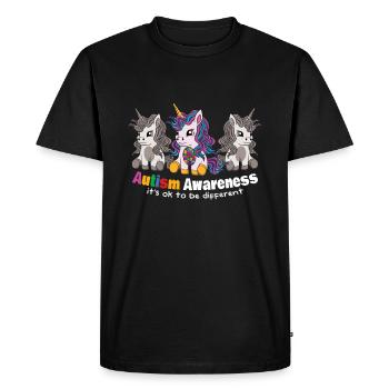 Sensibilisation à l’autisme C’est bien d’être différent - T-shirt Premium bio Homme - noir - Devant - Nico (187cm)