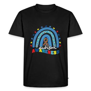 Autism Awareness Rainbow Puzzle - Men's Premium Organic T-Shirt - black - Front - Nico (187cm)