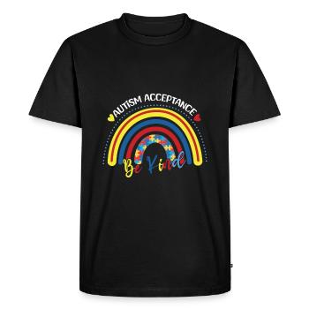 Autism Acceptance Be Kind Rainbow - Men's Premium Organic T-Shirt - black - Front - Nico (187cm)