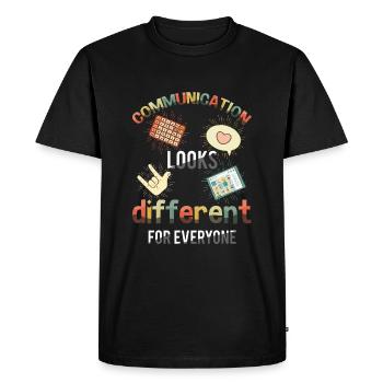 Autism Communication Looks Different For - Men's Premium Organic T-Shirt - black - Front - Nico (187cm)
