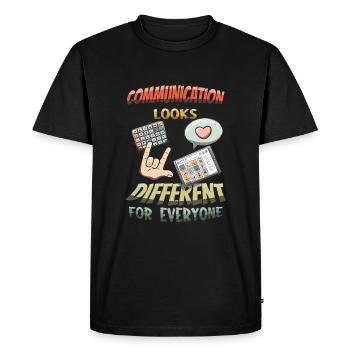 La communication sur l’autisme est différente pour tout le monde - T-shirt Premium bio Homme - noir - Devant - Nico (187cm)