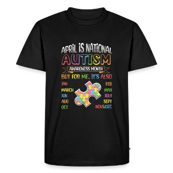 Avril est le Mois national de la sensibilisation à l’autisme - T-shirt Premium bio Homme - noir - Devant - Nico (187cm)