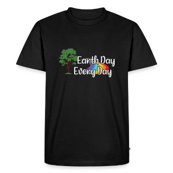 Jour de la Terre Tous les jours Arbres Arc-en-ciel - T-shirt Premium bio Homme - noir - Devant - Nico (187cm)