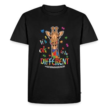 Sensibilisation à l’autisme : c’est normal d’être différent - T-shirt Premium bio Homme - noir - Devant - Nico (187cm)