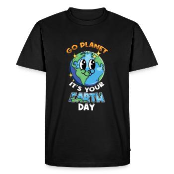 Go Planet It's Your Earth Day - Men's Premium Organic T-Shirt - black - Front - Nico (187cm)