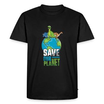 Journée de protection de la Terre Sauvez notre planète - T-shirt Premium bio Homme - noir - Devant - Nico (187cm)
