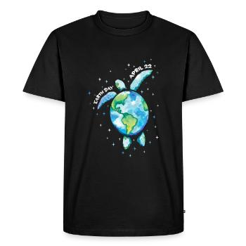 Journée de la Terre 22 avril Tortue - T-shirt Premium bio Homme - noir - Devant - Nico (187cm)