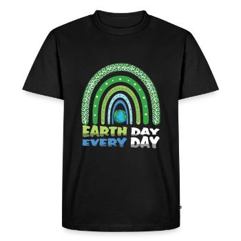 Jour de la Terre Tous les jours Durabilité Nature - T-shirt Premium bio Homme - noir - Devant - Nico (187cm)