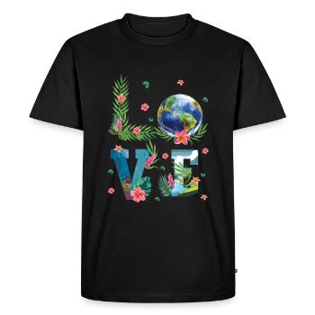 Love for Earth Day Nature - Men's Premium Organic T-Shirt - black - Front - Nico (187cm)