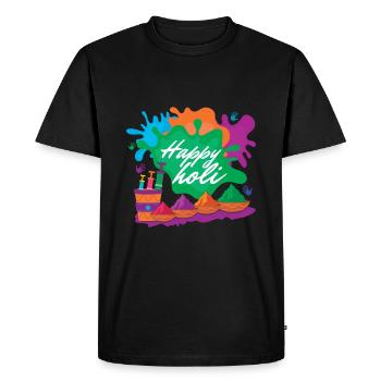 Holi Festival Colorful Happy Holi Experience - Men's Premium Organic T-Shirt - black - Front - Nico (187cm)