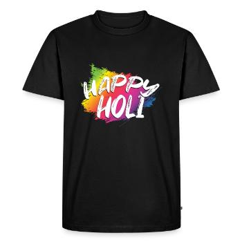 Happy Holi Motif coloré du festival Holi - T-shirt Premium bio Homme - noir - Devant - Nico (187cm)