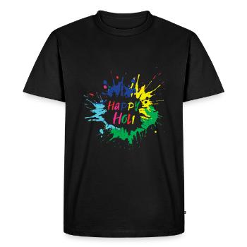 Happy Holi Festival Design coloré - T-shirt Premium bio Homme - noir - Devant - Nico (187cm)