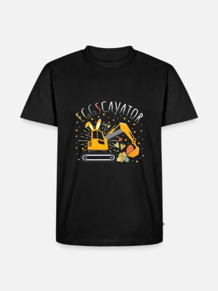 Ostern Eggscavator Bagger Eier - Männer Premium Bio T-Shirt - Schwarz
