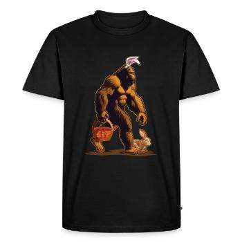Panier de lapin Bigfoot surprise de Pâques - T-shirt Premium bio Homme - noir - Devant - Nico (187cm)