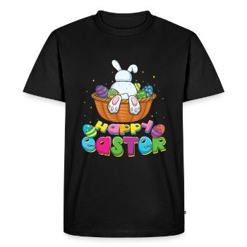 Pâques Drôle Lapin Joyeuses Pâques - T-shirt Premium bio Homme - noir - Devant - Nico (187cm)