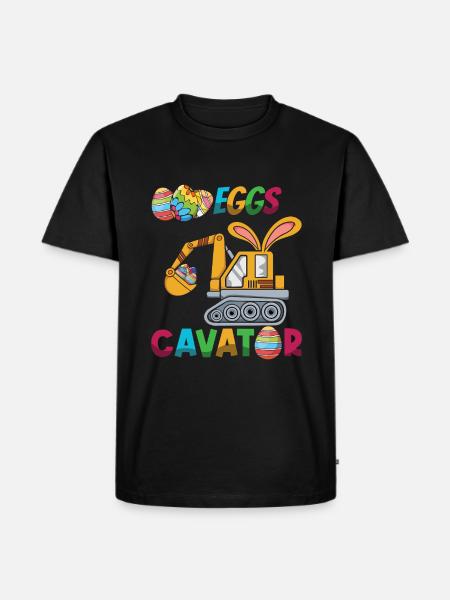 Ostern Eggscavator Bagger Spaß - Männer Premium Bio T-Shirt - Schwarz