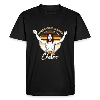Devinez qui est de retour Joyeuses Pâques - T-shirt Premium bio Homme - noir - Devant - Nico (187cm)