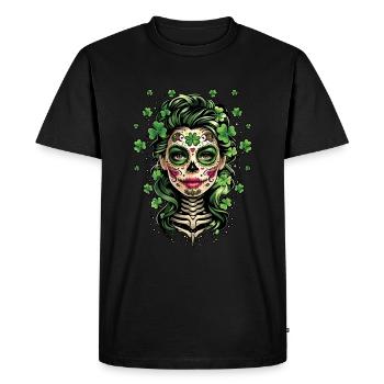 Jour de la Saint Patrick Crâne Femmes Masque - T-shirt Premium bio Homme - noir - Devant - Nico (187cm)